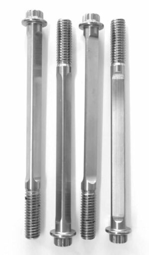 Kit #0 - Reduced shank ARP 3/8" x  16 tpi SS cylinder through bolts with rolled threads for ALL BOLT THROUGH CYLINDERS (iron and alum - stock, Maney or Molnar).